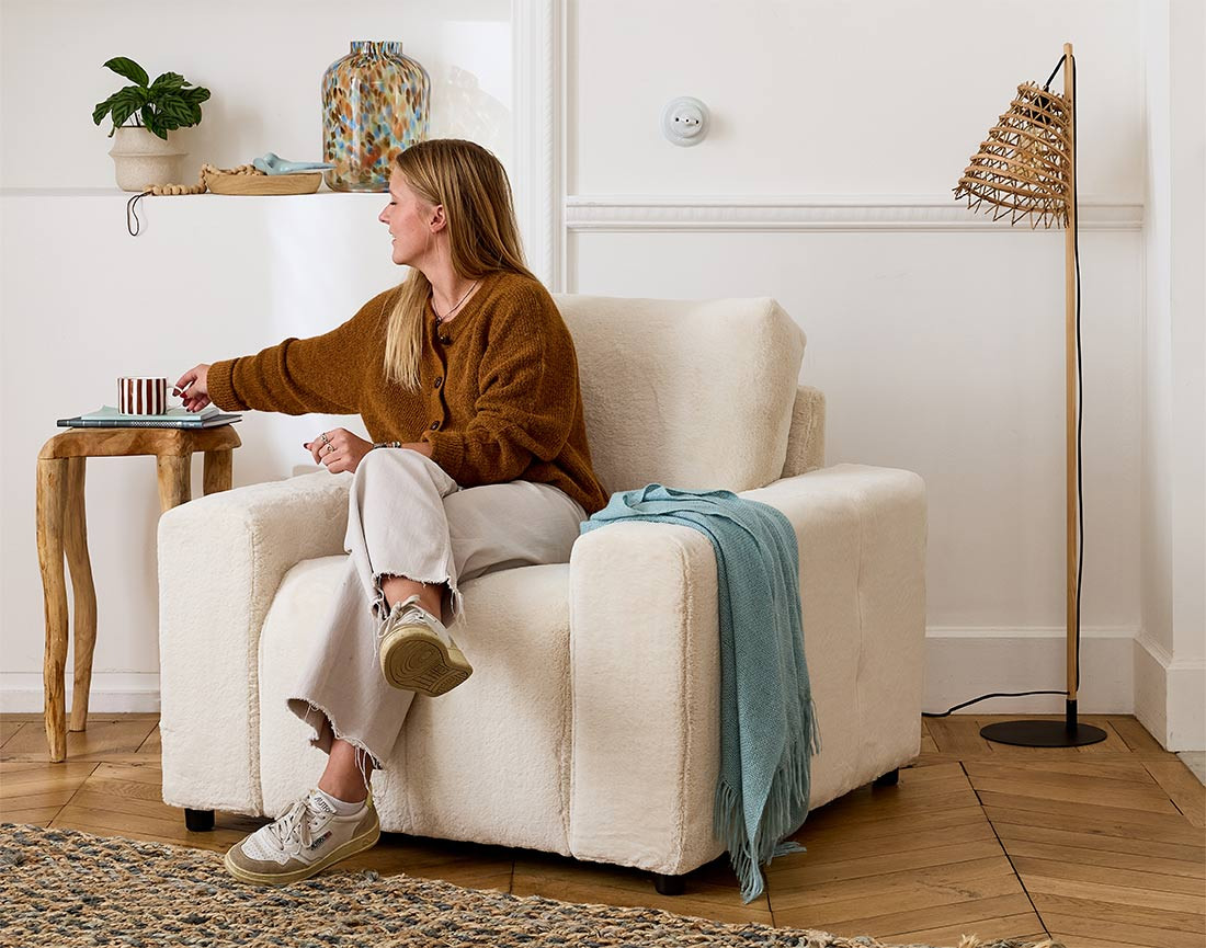 Fauteuil en fausse fourrure Crocus