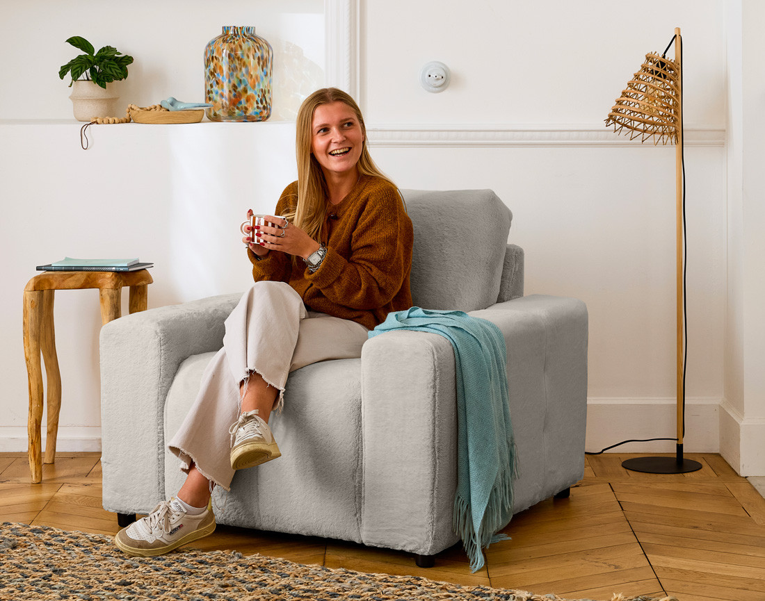 Fauteuil en fausse fourrure Crocus