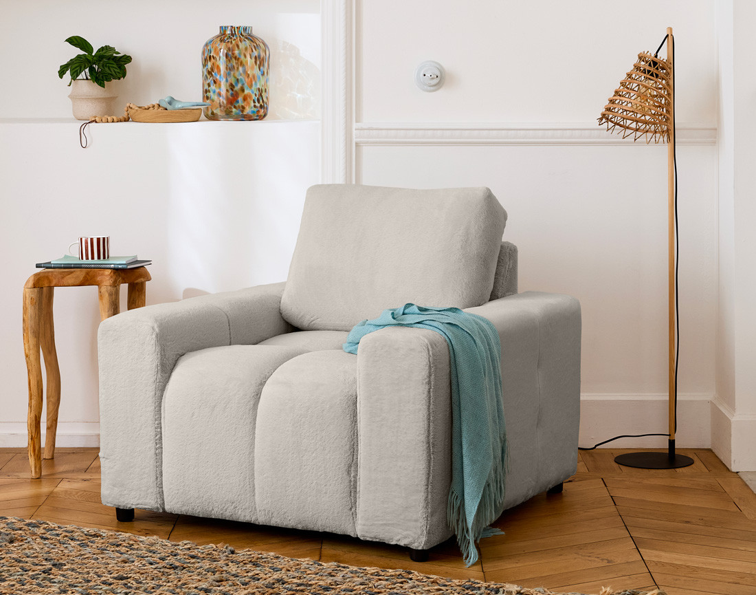 Fauteuil en fausse fourrure Crocus