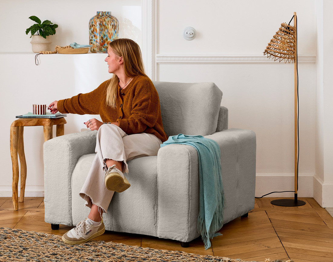 Fauteuil en fausse fourrure Crocus