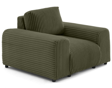 Fauteuil en velours côtelé grosses côtes Garance