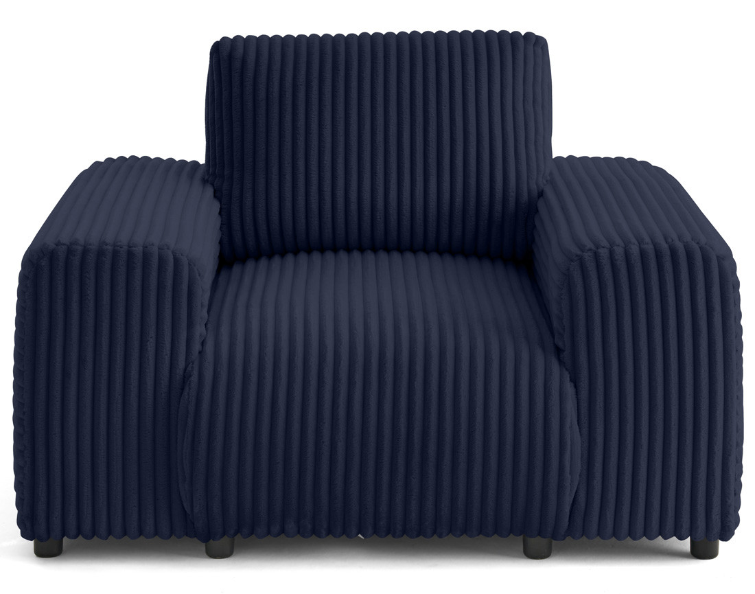 Fauteuil en velours côtelé grosses côtes Garance