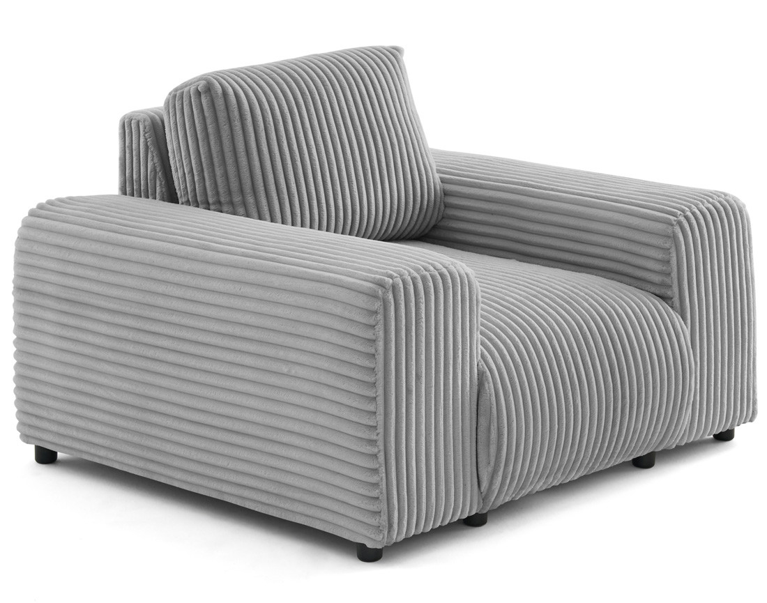 Fauteuil en velours côtelé grosses côtes Garance