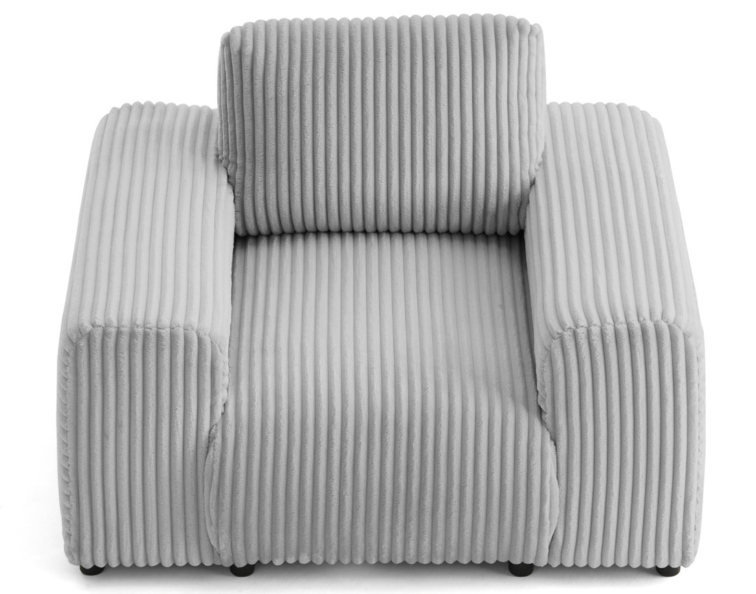 Fauteuil en velours côtelé grosses côtes Garance