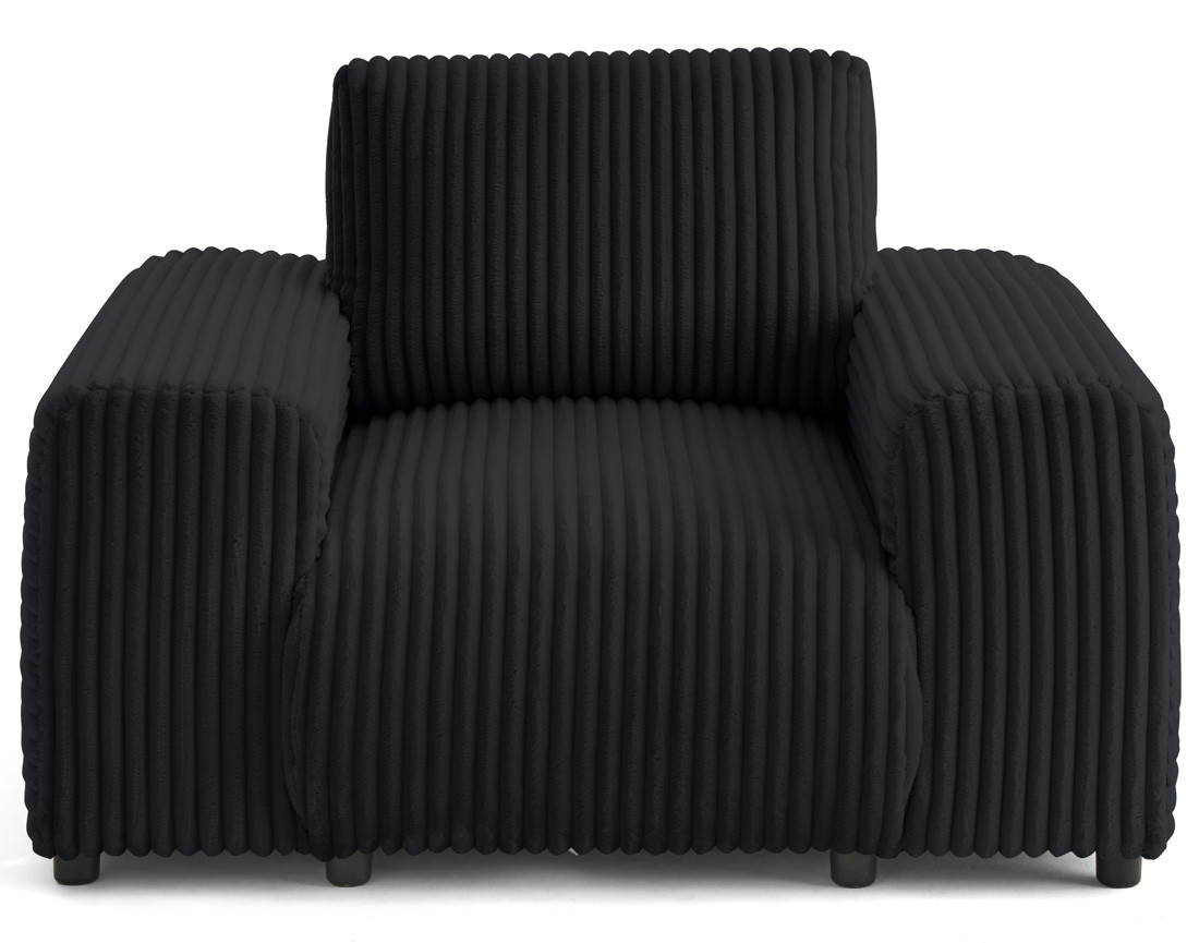 Fauteuil en velours côtelé grosses côtes Garance