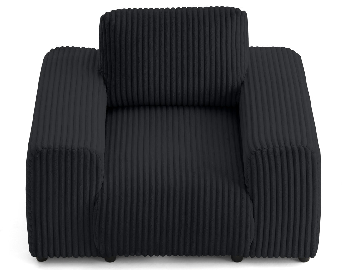 Fauteuil en velours côtelé grosses côtes Garance