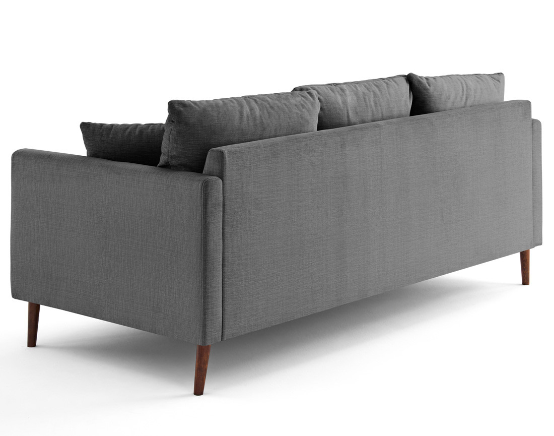 Canapé droit 3 places en velours pieds en bois Ostrava