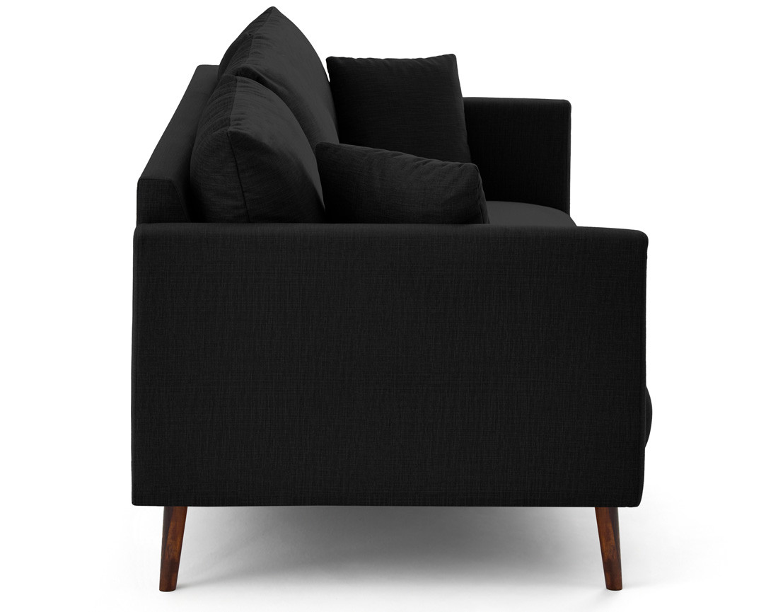 Canapé droit 3 places en velours pieds en bois Ostrava