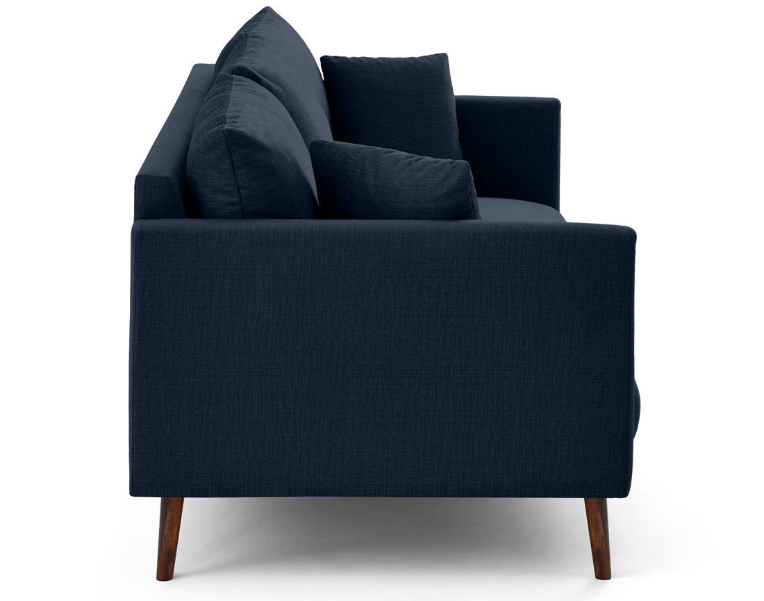 Canapé droit 3 places en velours pieds en bois Ostrava