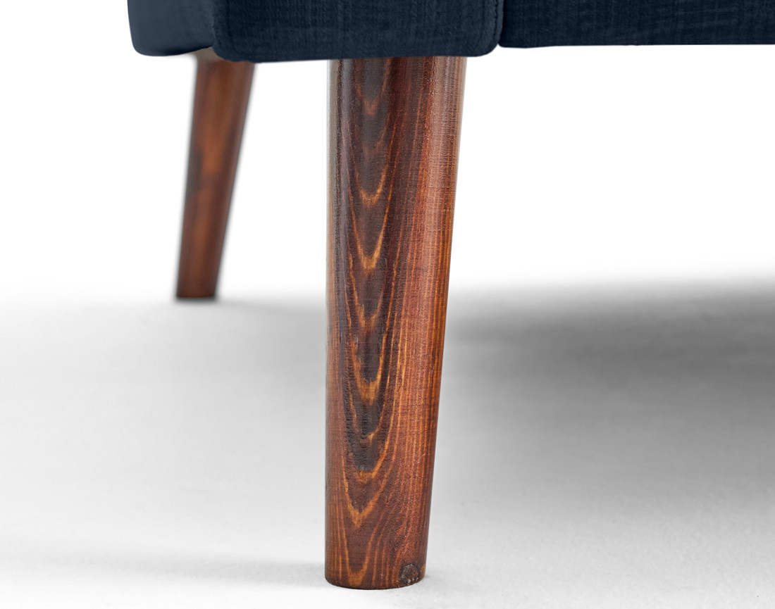 Canapé droit 3 places en velours pieds en bois Ostrava