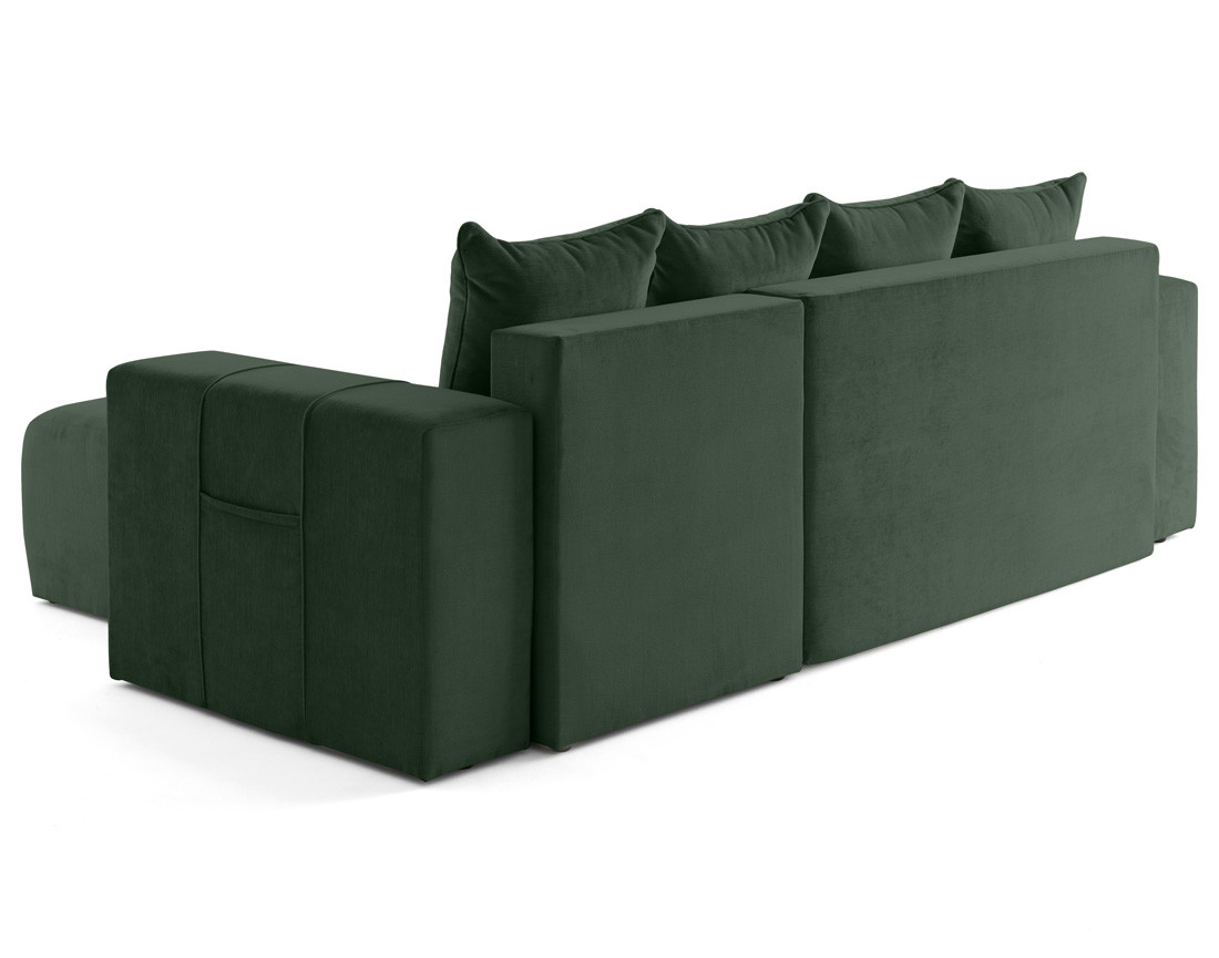 Canapé d'angle réversible 4 places convertible avec coffre en velours Bruges