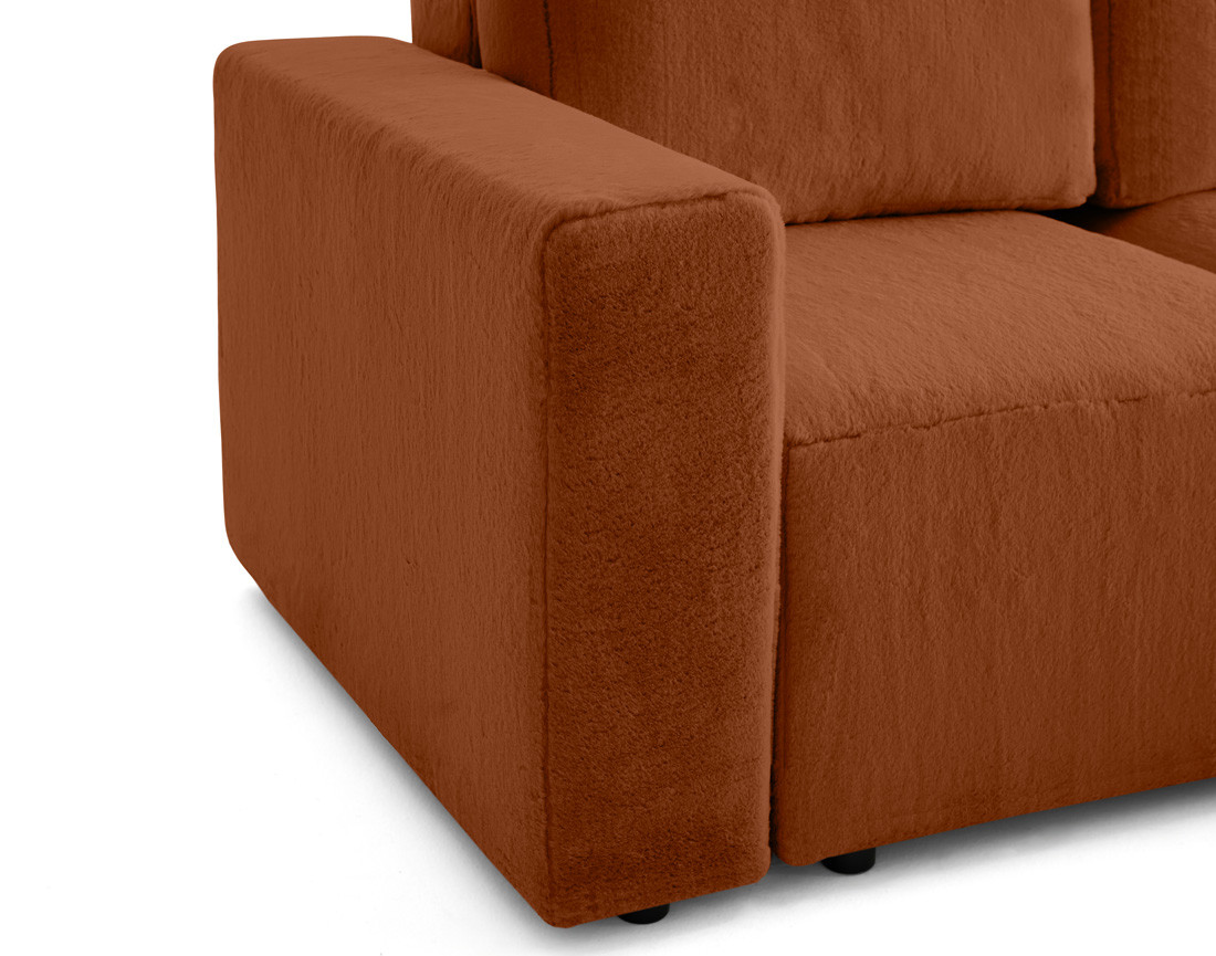 Canapé d'angle réversible 4 places convertible en fausse fourrure Livy