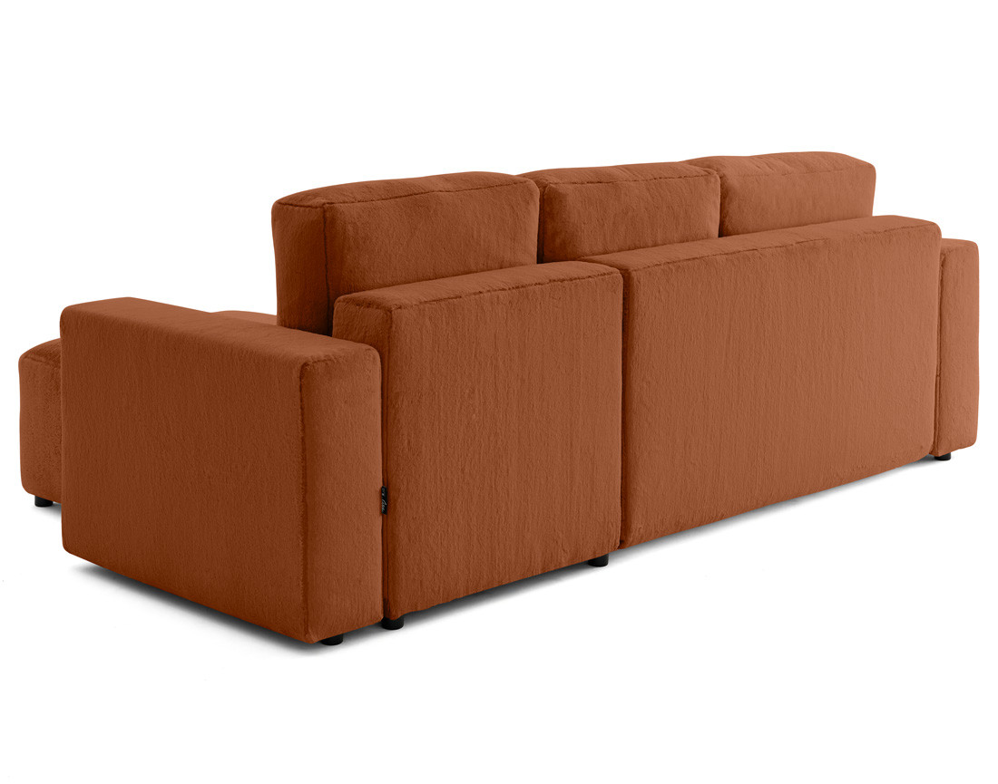 Canapé d'angle réversible 4 places convertible en fausse fourrure Livy