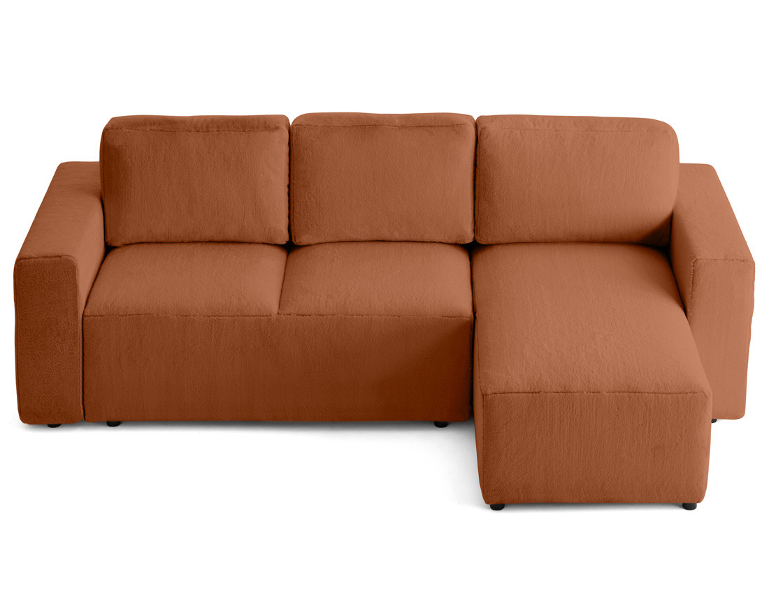 Canapé d'angle réversible 4 places convertible en fausse fourrure Livy