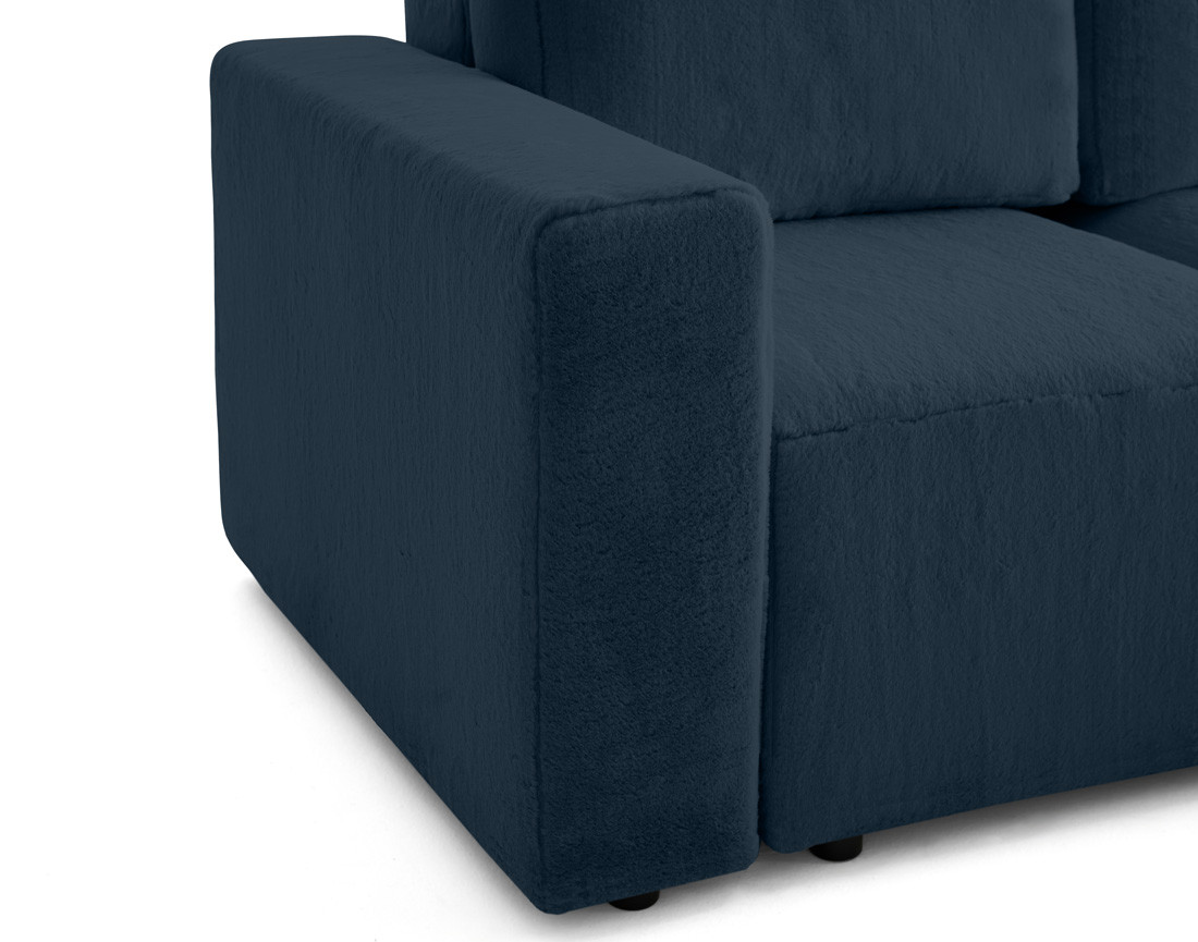 Canapé d'angle réversible 4 places convertible en fausse fourrure Livy