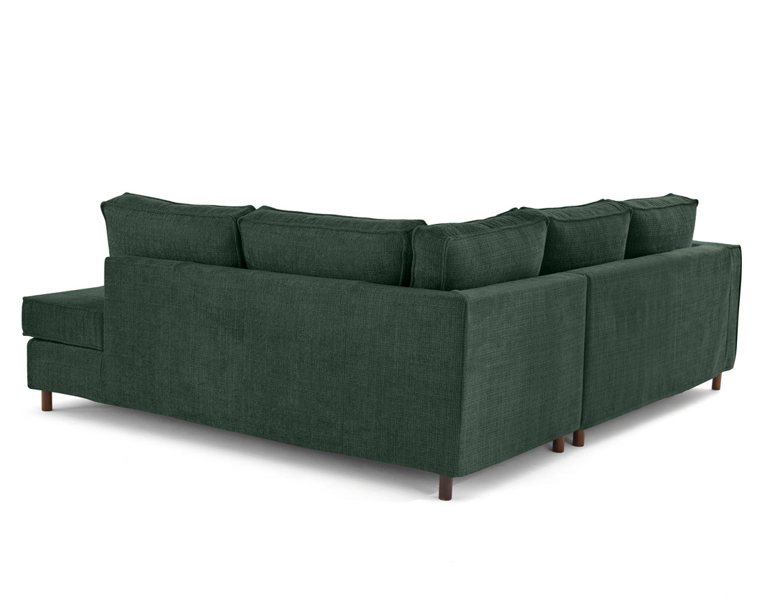 Canapé déhoussable d'angle droit 5 places en velours texturé Jake