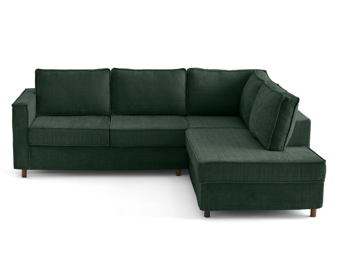 Canapé déhoussable d'angle droit 5 places en velours texturé Jake