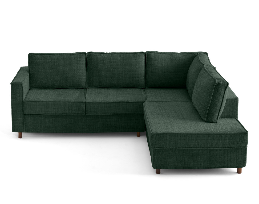 Canapé déhoussable d'angle droit 5 places en velours texturé Jake