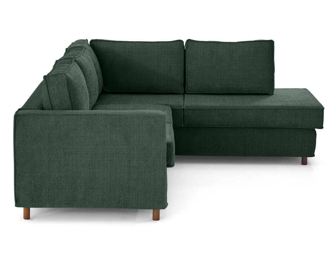 Canapé déhoussable d'angle droit 5 places en velours texturé Jake