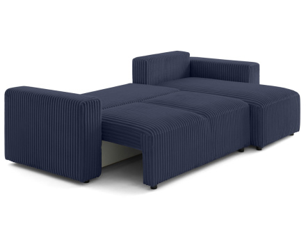 Canapé d'angle 4 places convertible en velours grosses côtes Livy