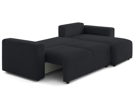 Canapé d'angle 4 places convertible en velours grosses côtes Livy