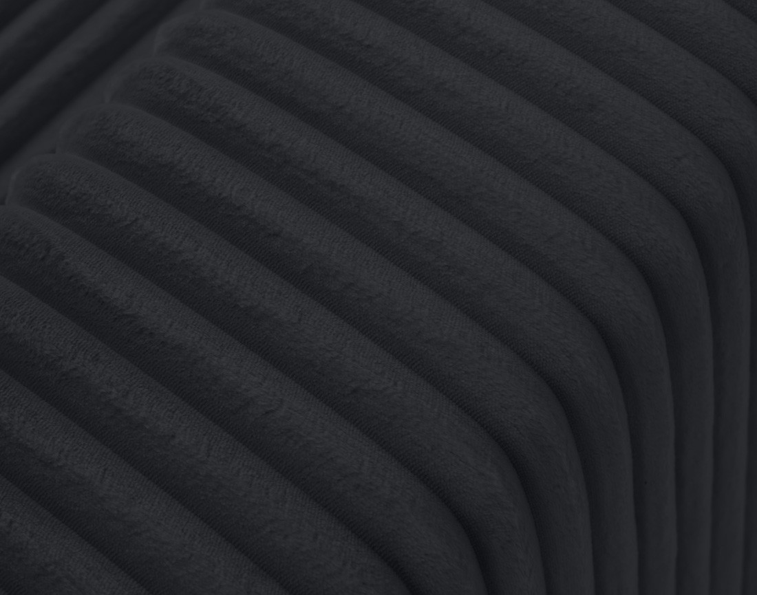 Canapé d'angle 4 places convertible en velours grosses côtes Livy