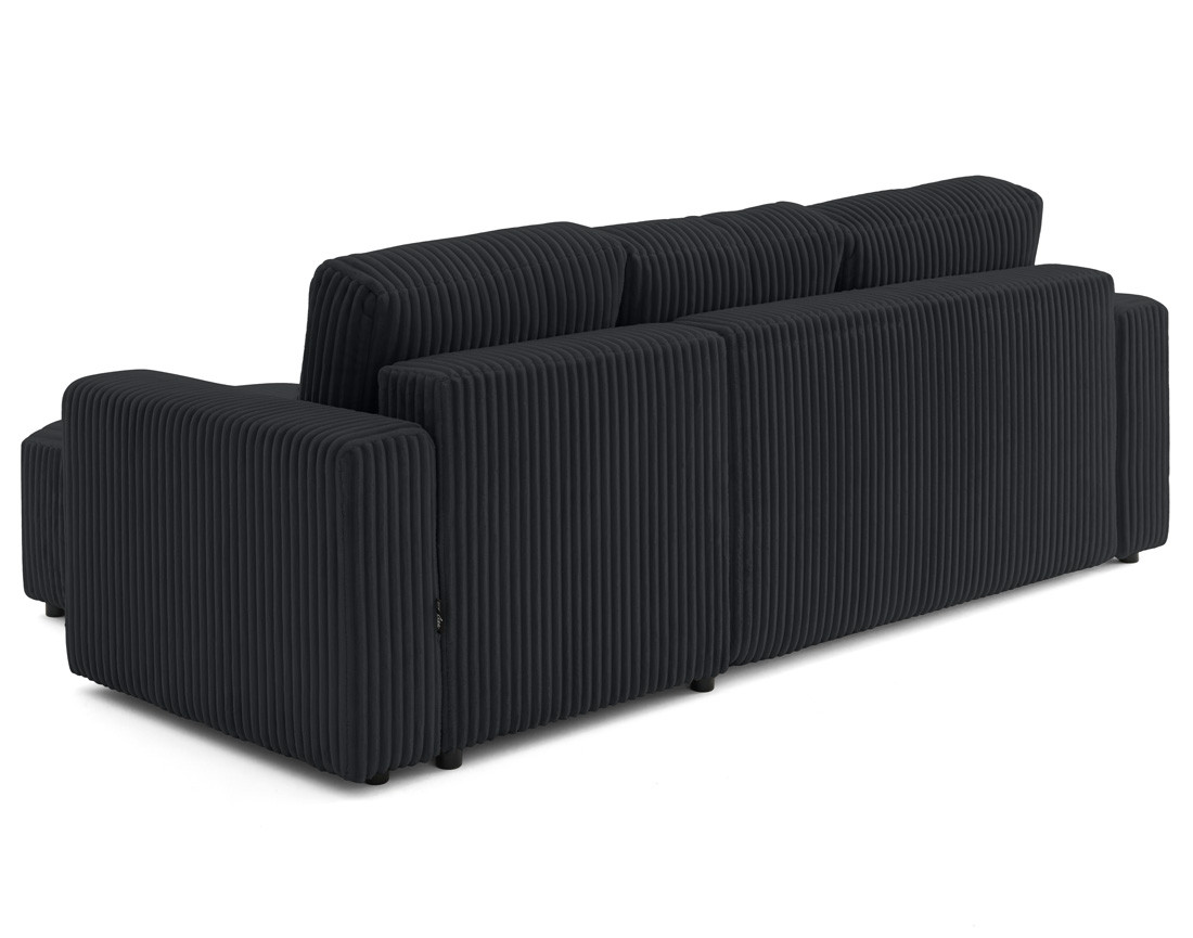 Canapé d'angle 4 places convertible en velours grosses côtes Livy