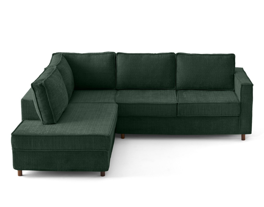 Canapé déhoussable d'angle gauche 5 places en velours texturé Jake