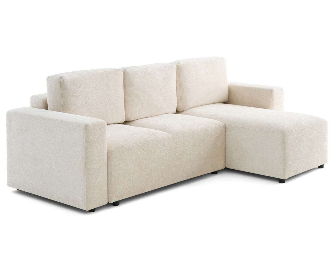 Canapé d'angle réversible 4 places convertible en velours texturé Livy