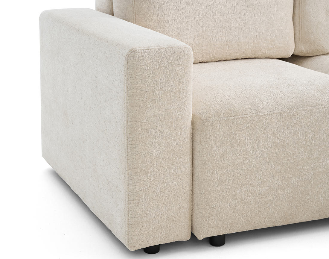 Canapé d'angle réversible 4 places convertible en velours texturé Livy