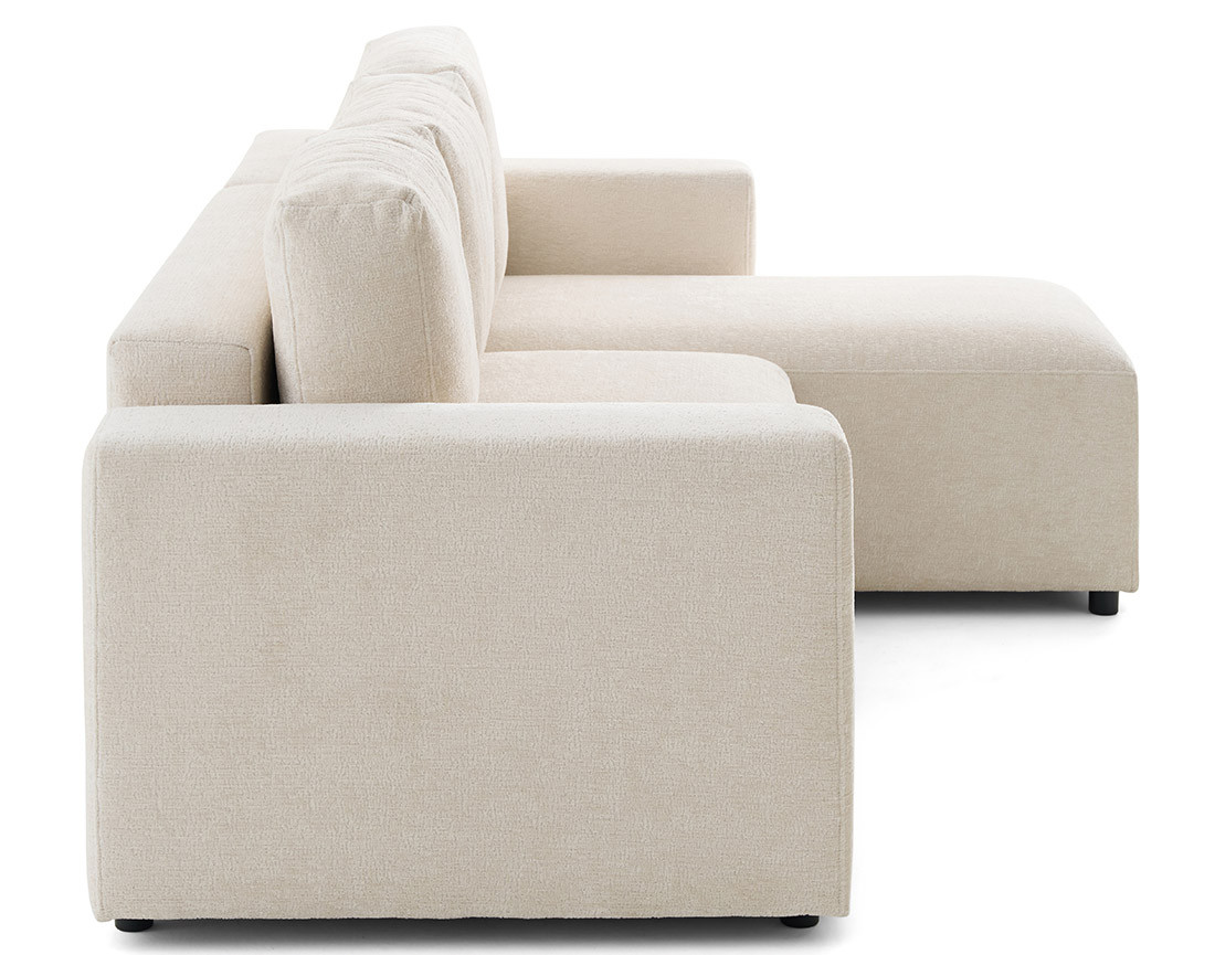 Canapé d'angle réversible 4 places convertible en velours texturé Livy