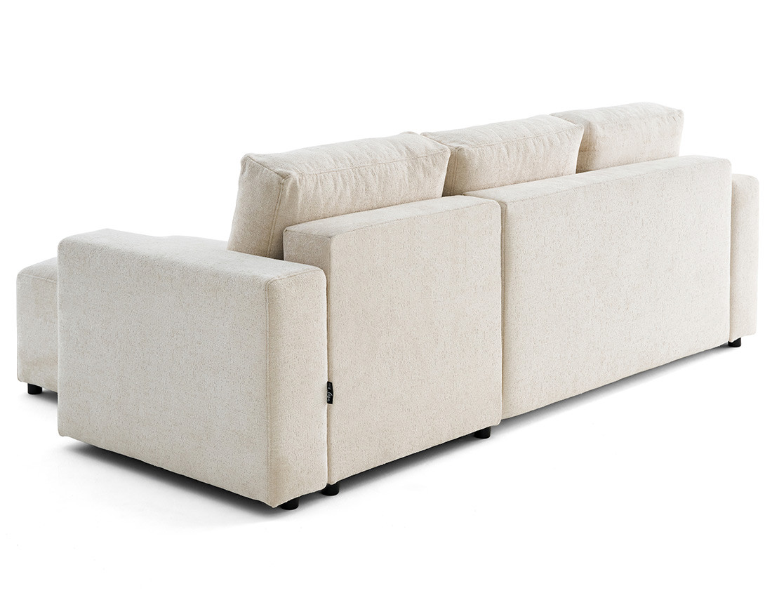 Canapé d'angle réversible 4 places convertible en velours texturé Livy