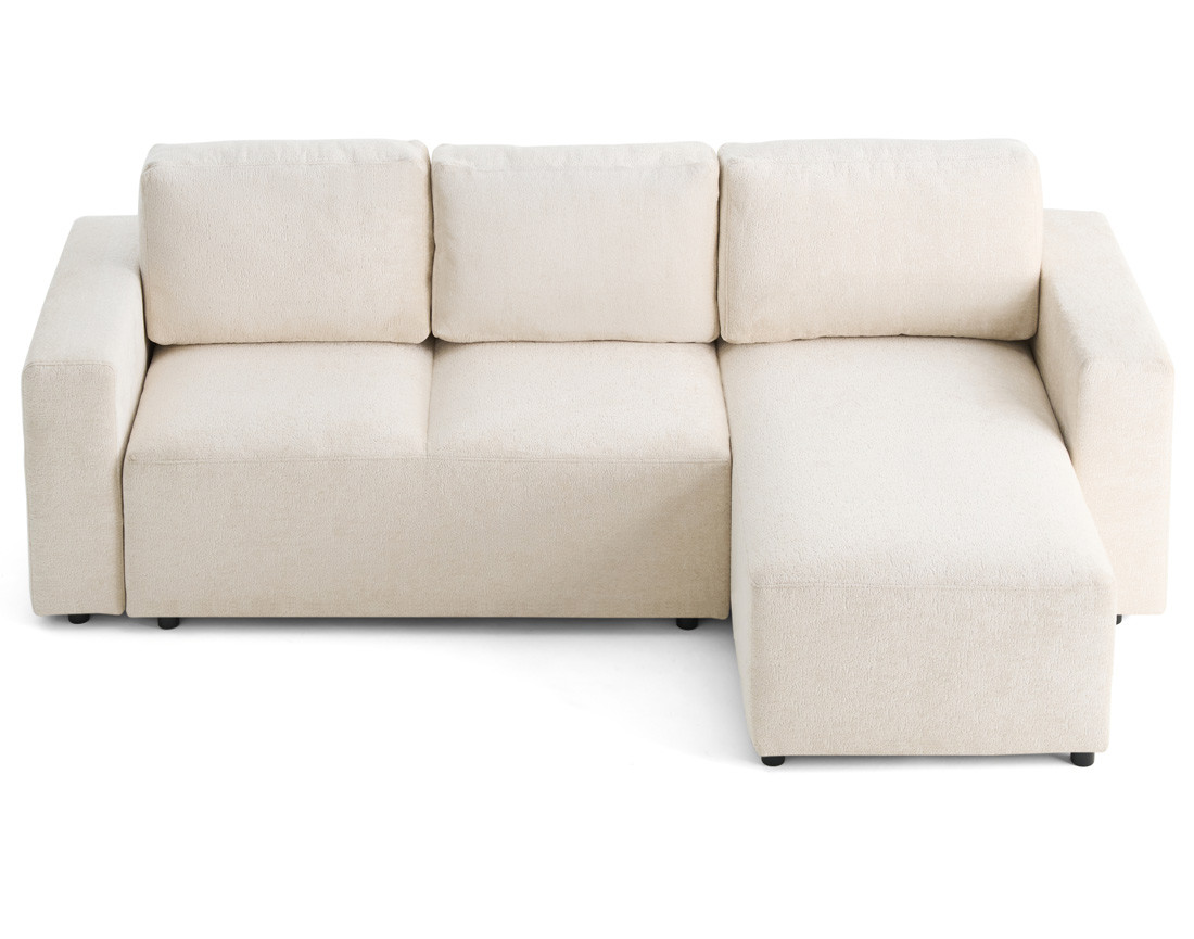 Canapé d'angle réversible 4 places convertible en velours texturé Livy