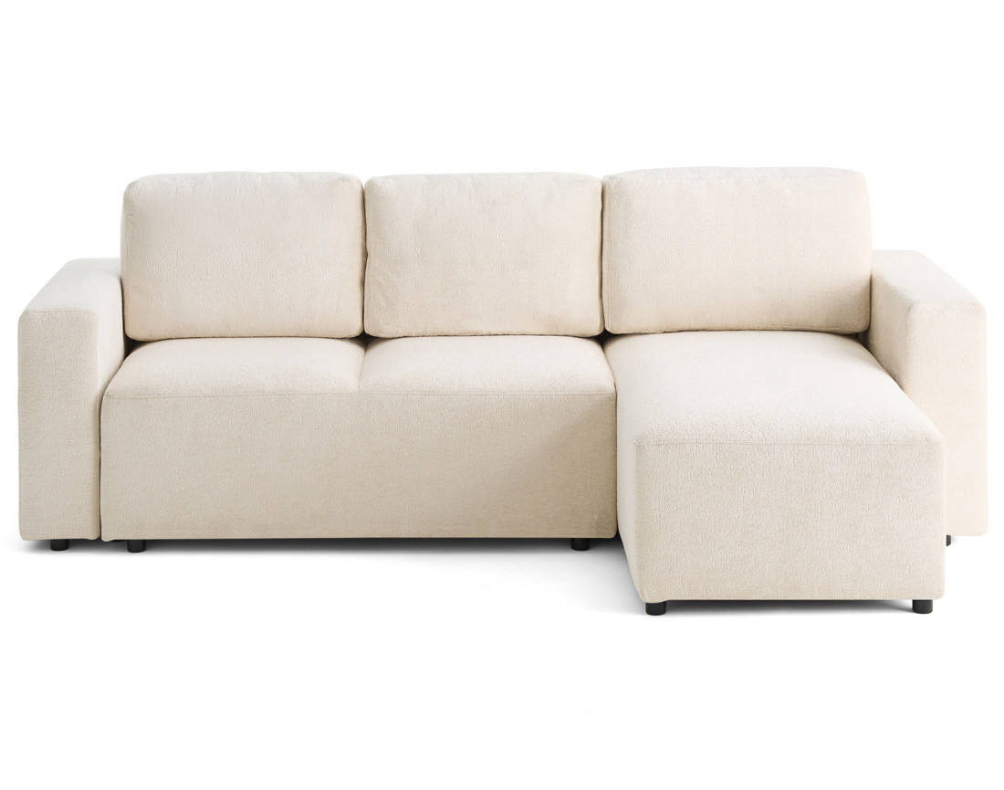Canapé d'angle réversible 4 places convertible en velours texturé Livy