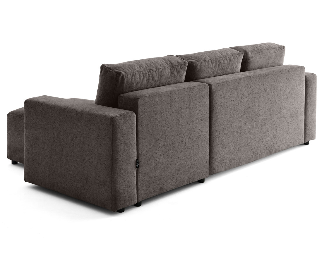 Canapé d'angle réversible 4 places convertible en velours texturé Livy