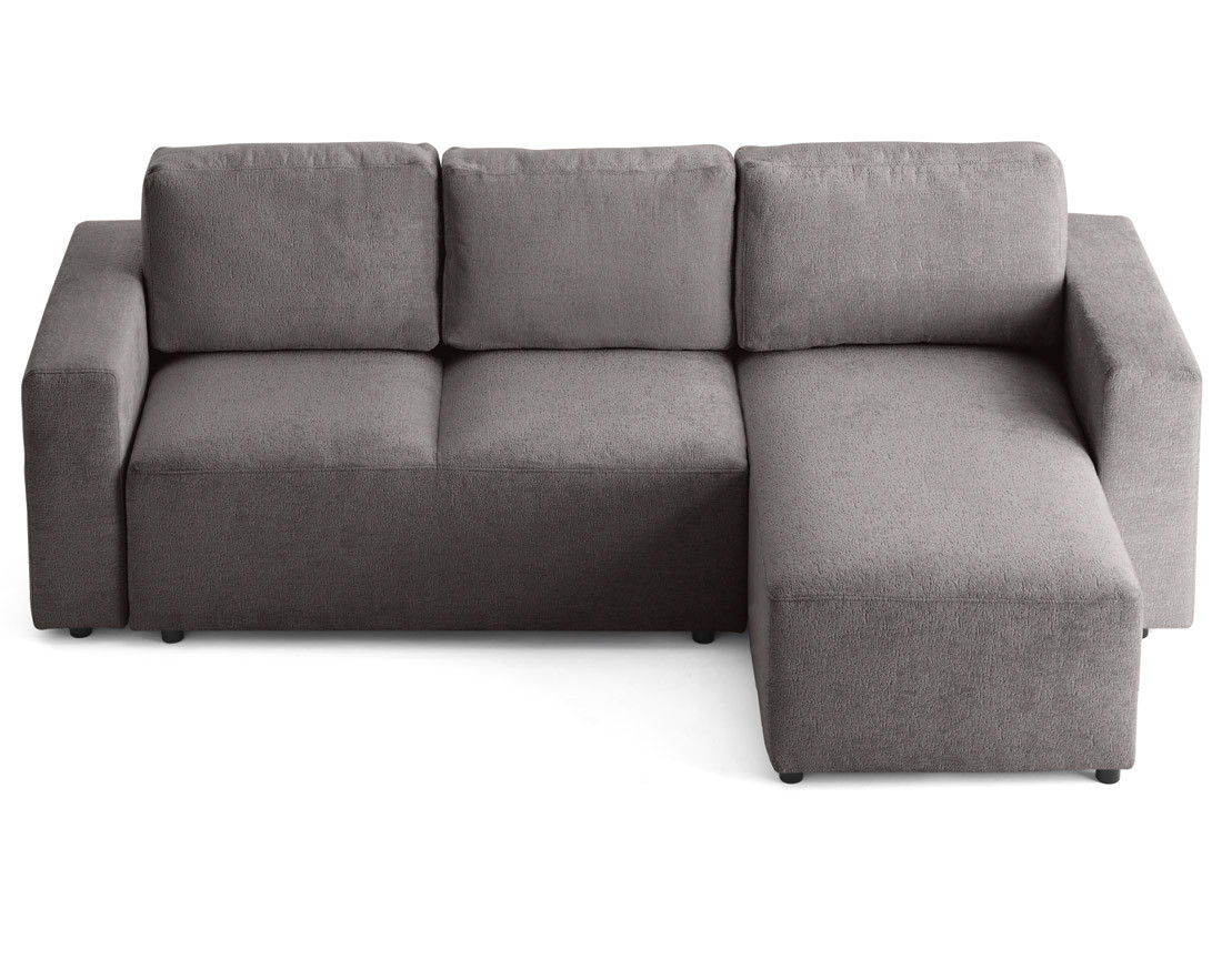 Canapé d'angle réversible 4 places convertible en velours texturé Livy