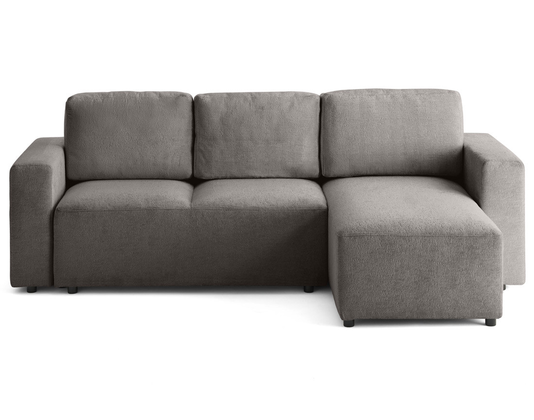 Canapé d'angle réversible 4 places convertible en velours texturé Livy