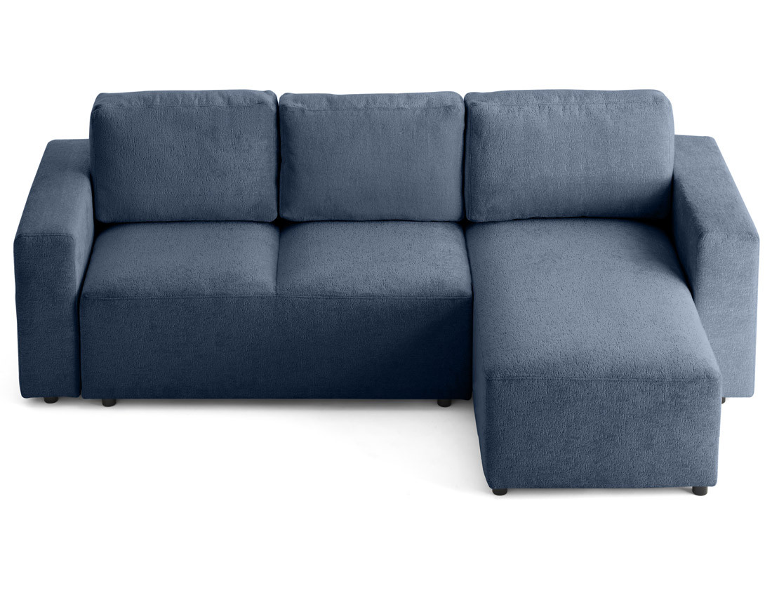 Canapé d'angle réversible 4 places convertible en velours texturé Livy