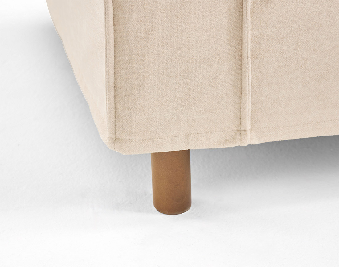 Canapé déhoussable d'angle droit 5 places en velours Jake