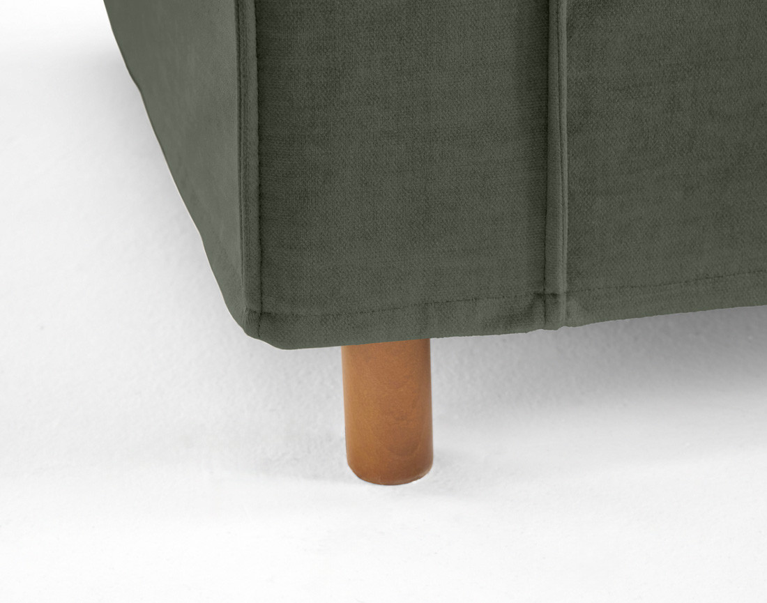 Canapé déhoussable d'angle droit 5 places en velours Jake