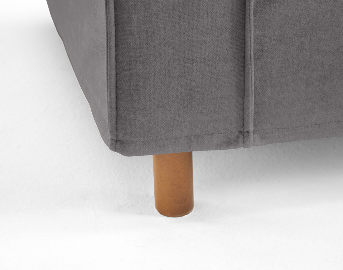 Canapé déhoussable d'angle droit 5 places en velours Jake