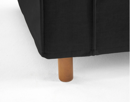 Canapé déhoussable d'angle droit 5 places en velours Jake