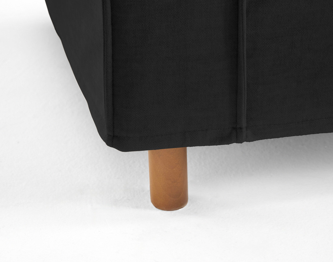 Canapé déhoussable d'angle droit 5 places en velours Jake