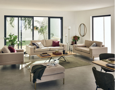 Canapé droit 3 places en...