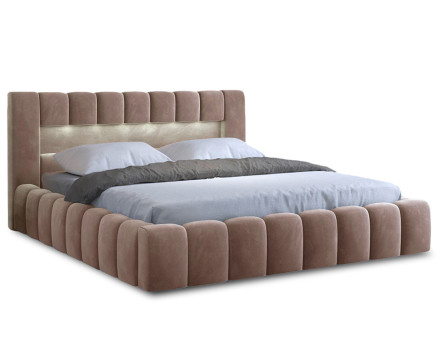 Lit coffre 140x200 cm sommier inclus en velours Cleo
