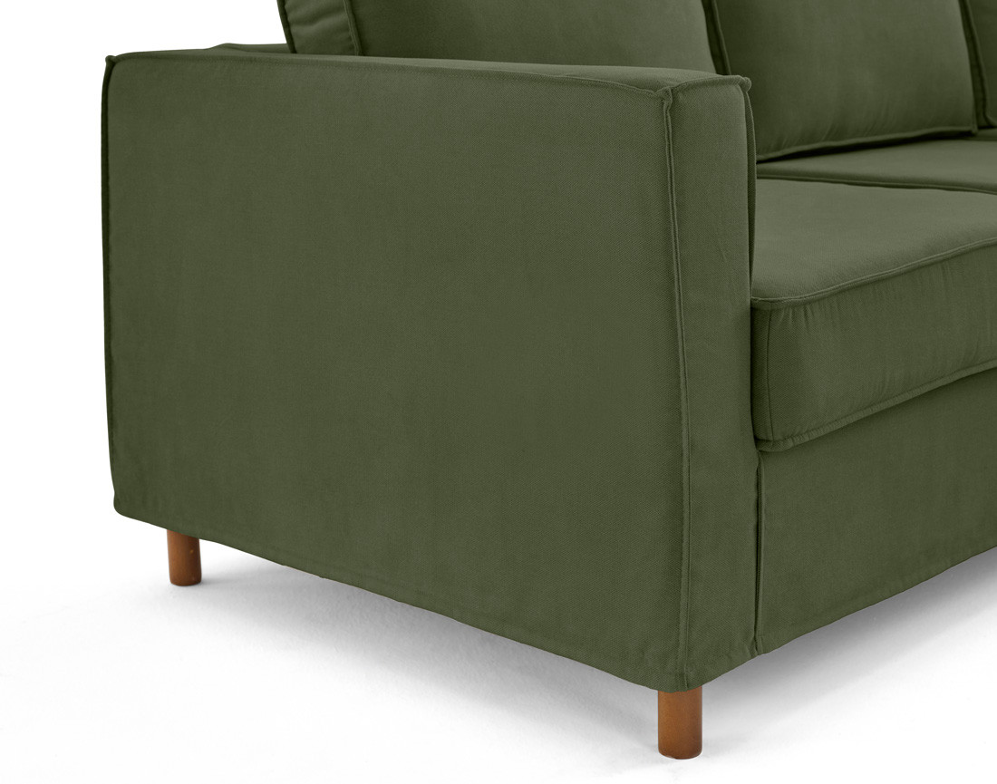 Canapé déhoussable d'angle droit 5 places en tissu Jake
