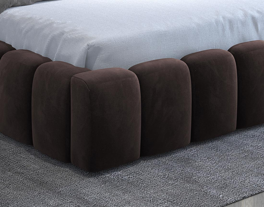 Lit coffre 160x200 cm sommier inclus en velours Cleo