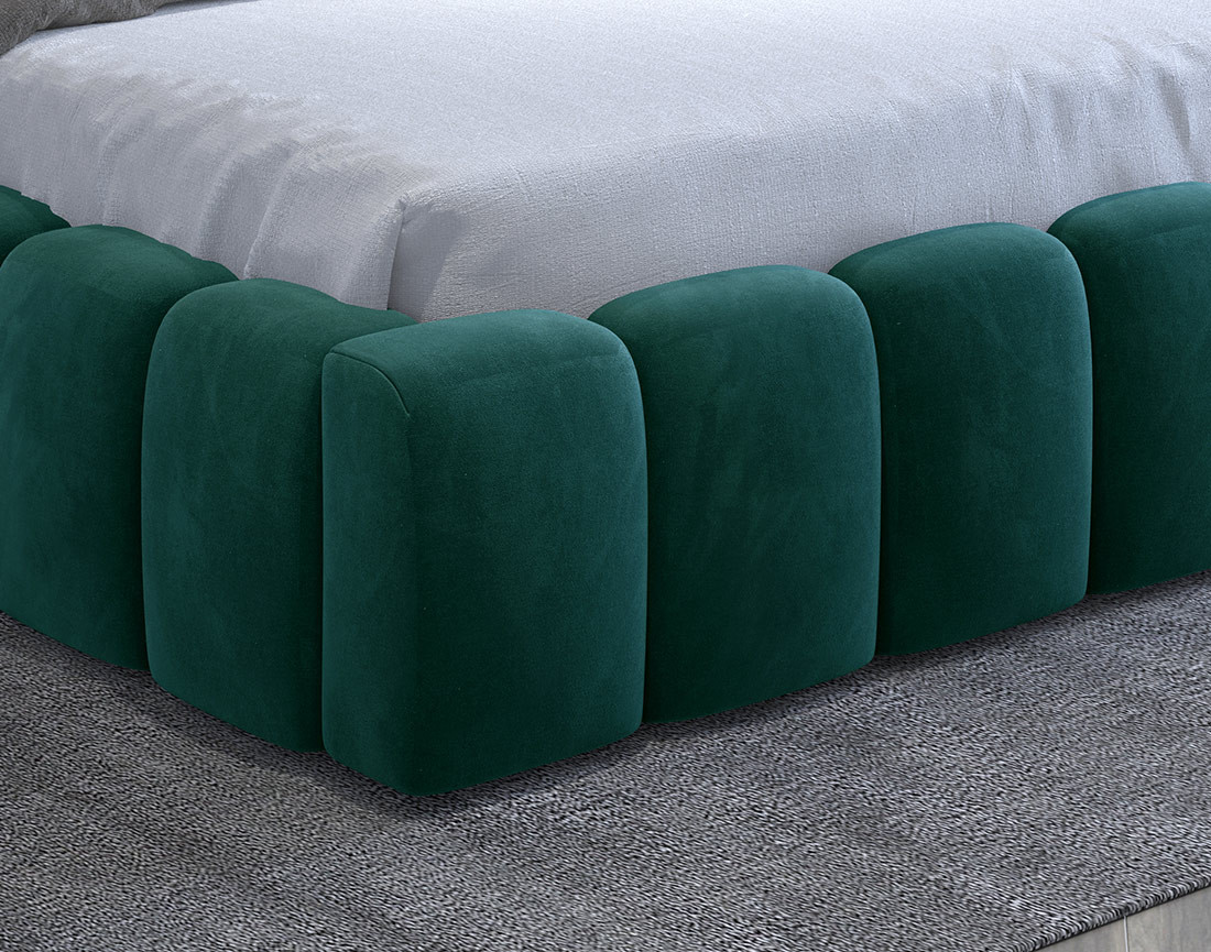 Lit coffre 160x200 cm sommier inclus en velours Cleo