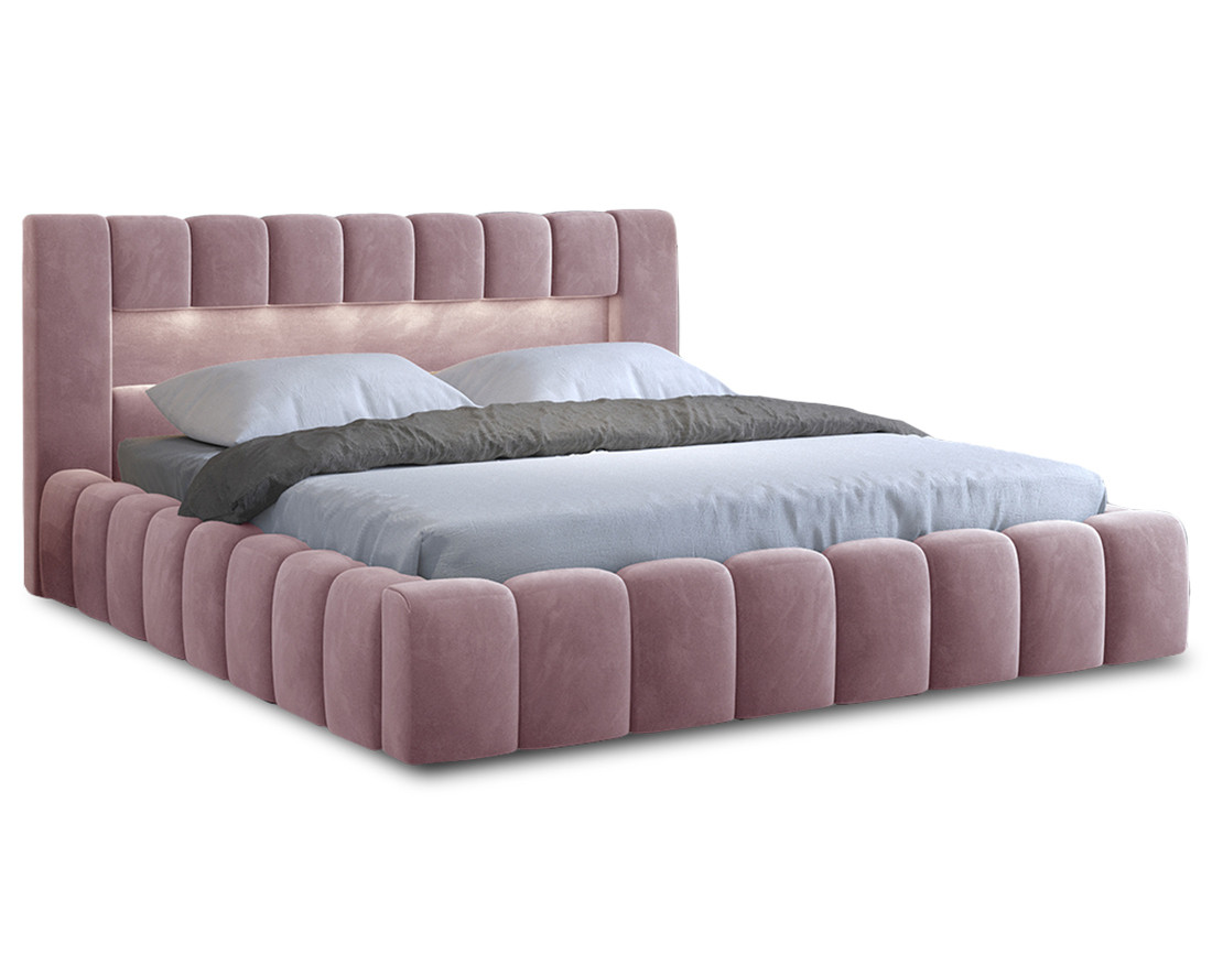 Lit coffre 160x200 cm sommier inclus en velours Cleo