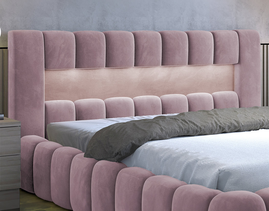 Lit coffre 160x200 cm sommier inclus en velours Cleo